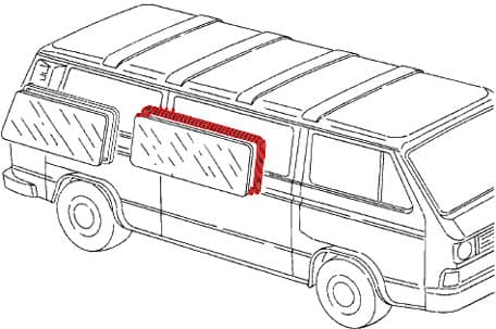 Seal for Sliding Door Window on Vanagon 85-92