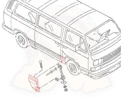 Fiberglas panel in front of sliding door for GL and Carat Vanagon 88-92