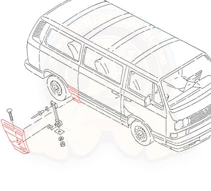 Fiberglas panel behind sliding door for 88-92 Vanagon GL and Carat image 2