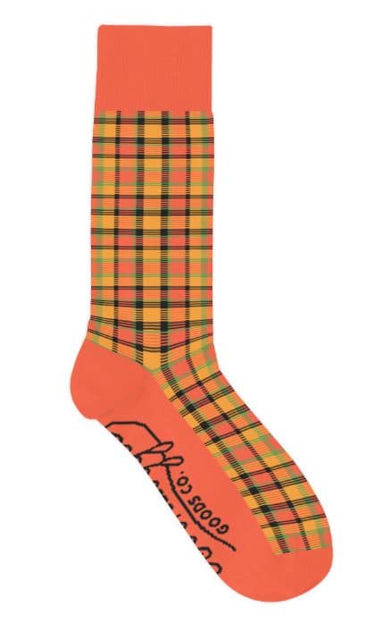 Orange Plaid Bus Interior Socks (pair)