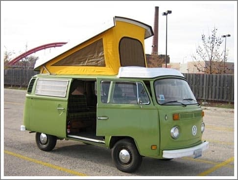 Pop Top Canvas for VW Bus from 74-79 Cotton, Yellow, 3-window