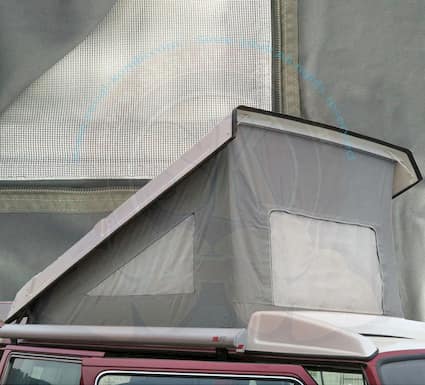 Pop top Westfalia roof canvas, T3 8/1985-7/1992, grey, 3 windows, high quality